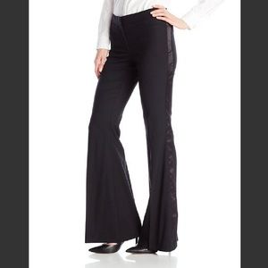 Rachel Zoe black wide leg flare tuxedo pants